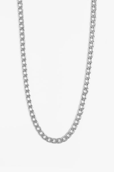 Marrin Costello Jewelry Kings Chain 22 inch flat cuban link chain. Waterproof, sustainable, hypoallergenic. Polished stainless steel.