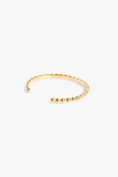 Marrin Costello Jewelry Crown XL Cuff dot adjustable bracelet. Waterproof, sustainable, hypoallergenic. 14k gold plated stainless steel.
